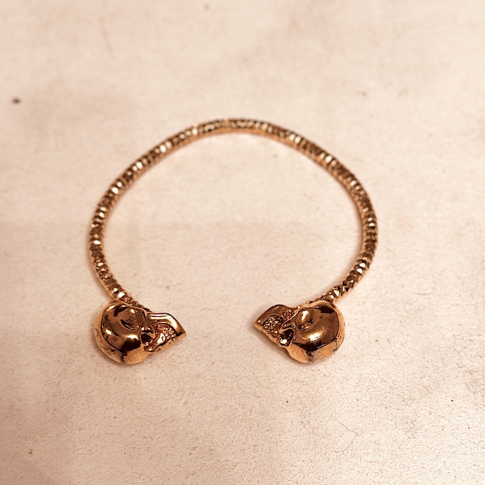 Alexander McQueen Crystal Twin Skull Cuff